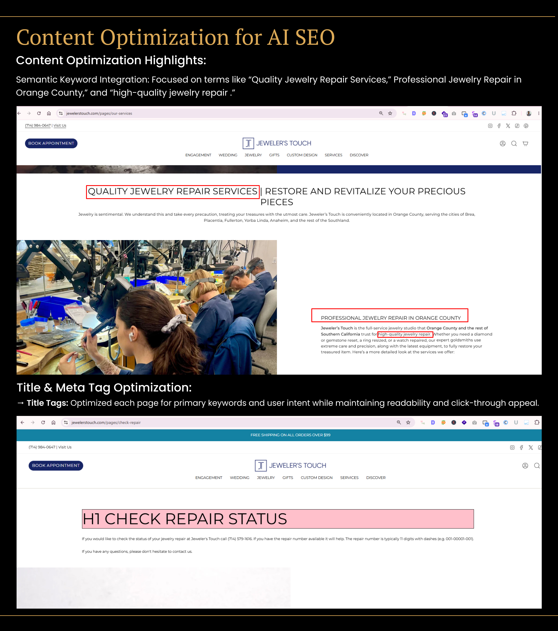 Jewelers Touch AI SEO & Content Optimization Case Study | Page 4