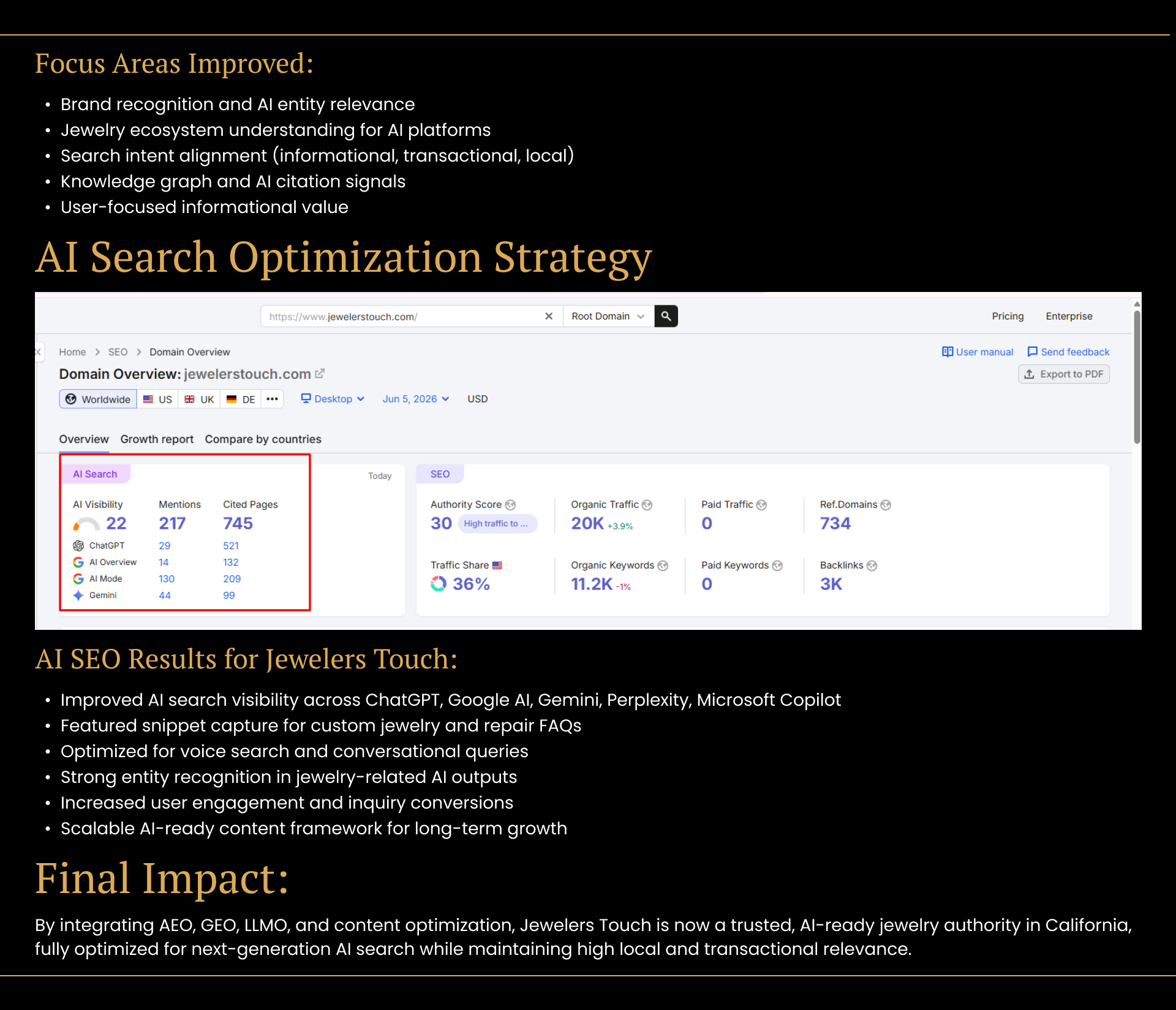 Jewelers Touch AI SEO & Content Optimization Case Study | Page 9